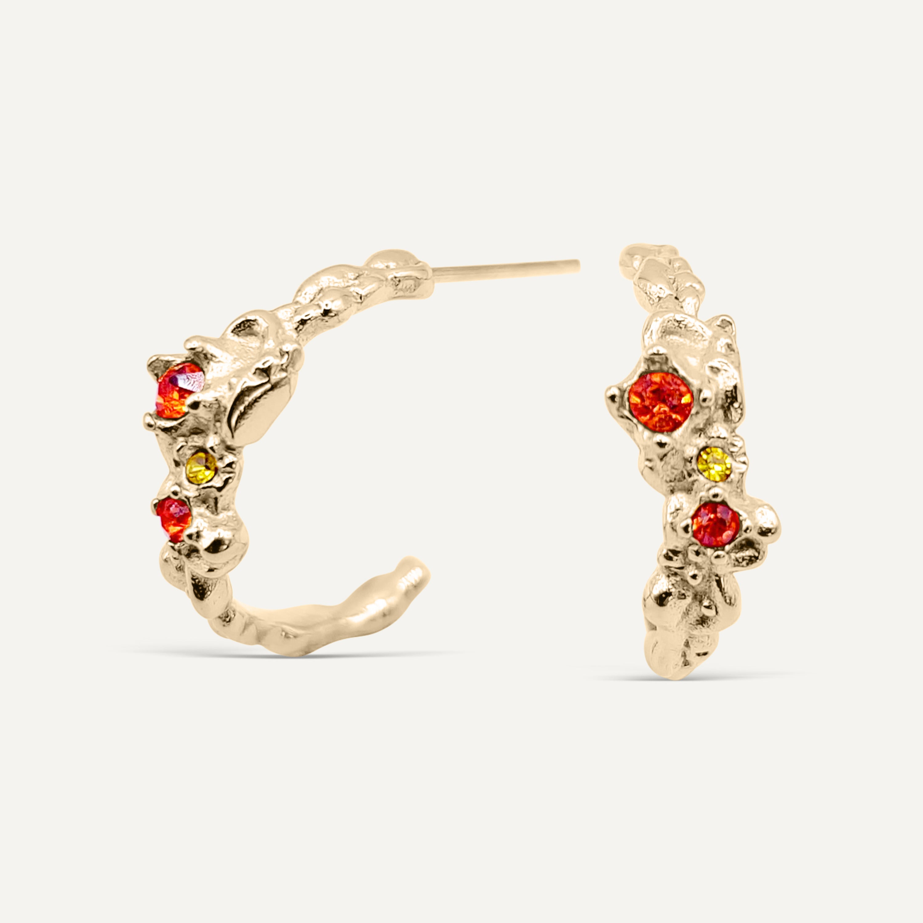 Midnight Mimosa gold hoops