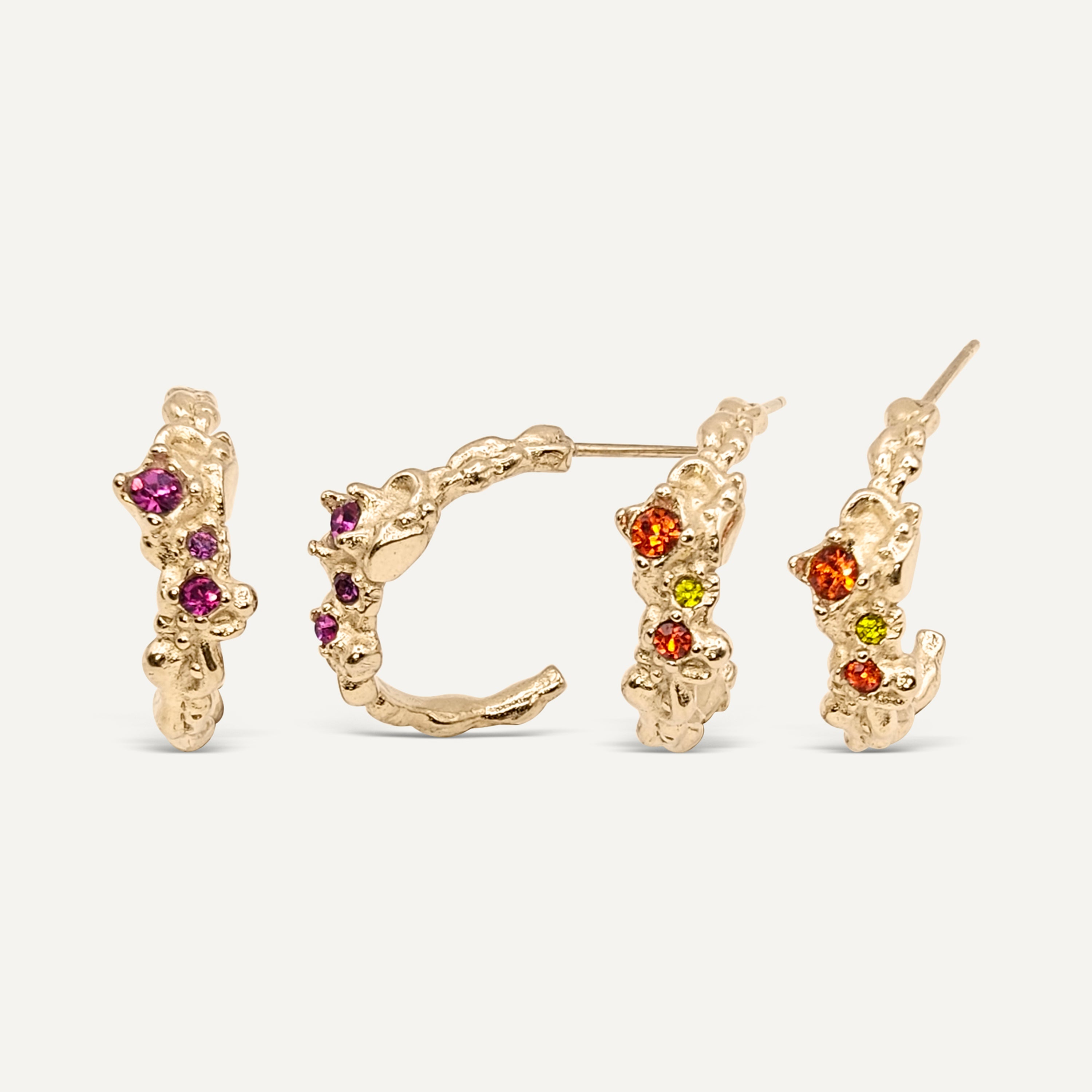 Midnight Mimosa gold hoops