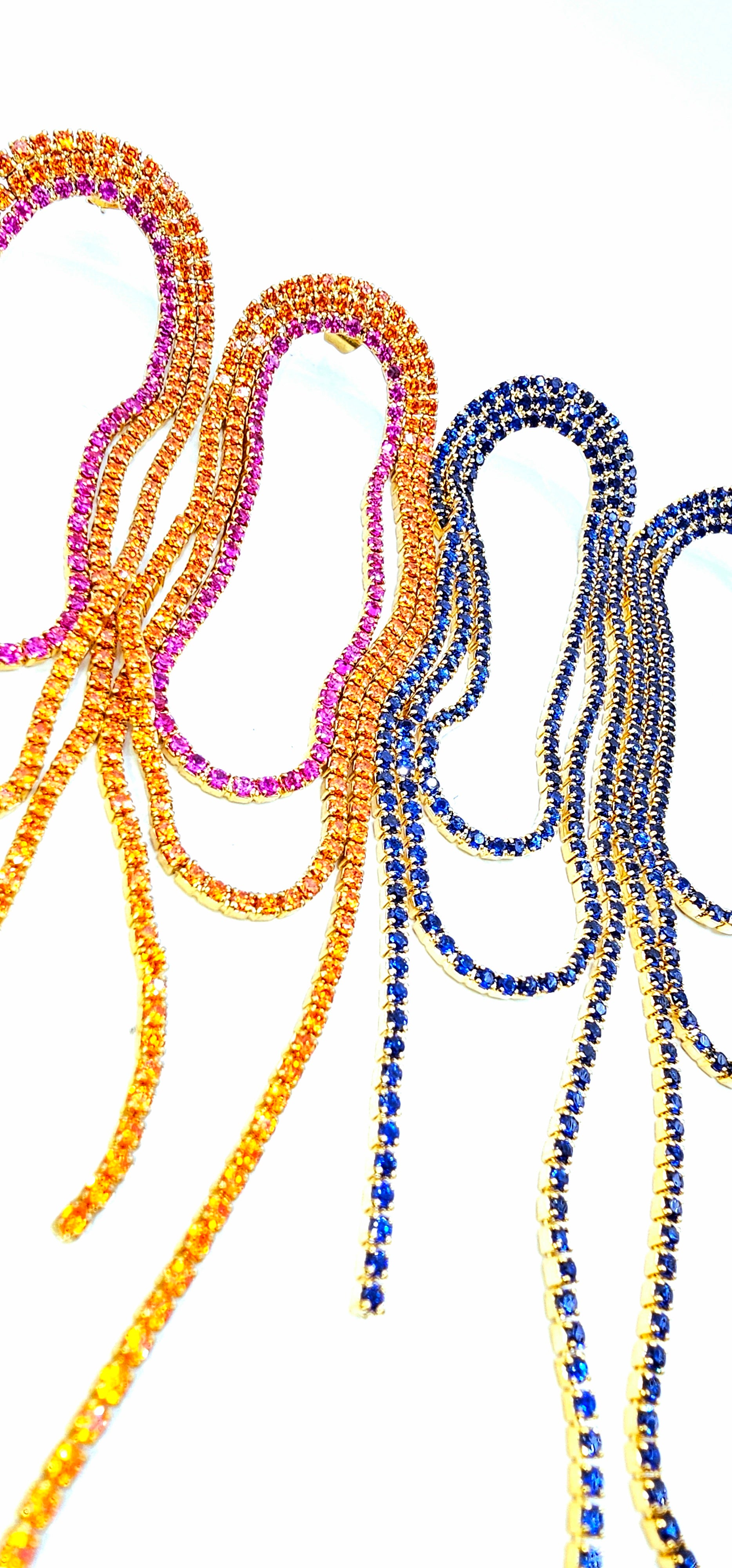 Sapphire blue gold earrings
