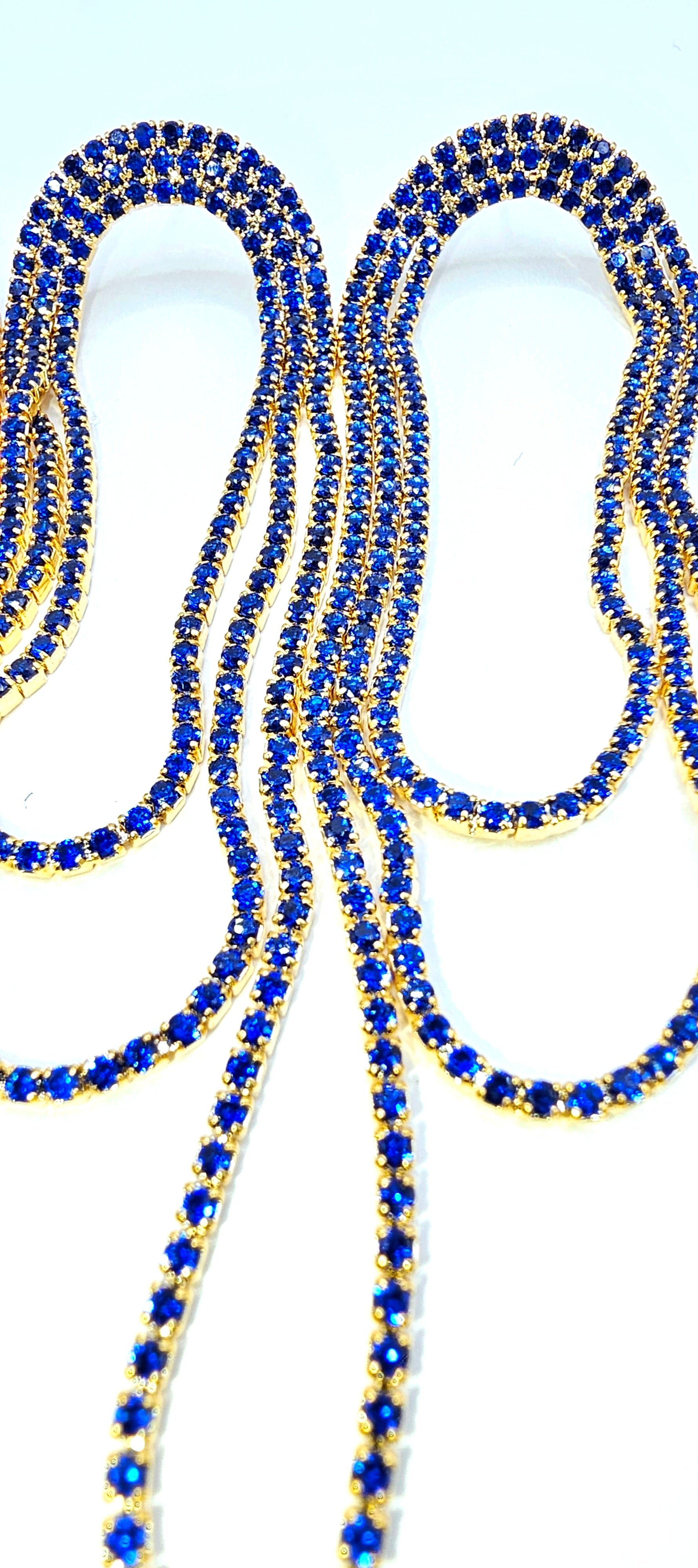 Sapphire blue gold earrings